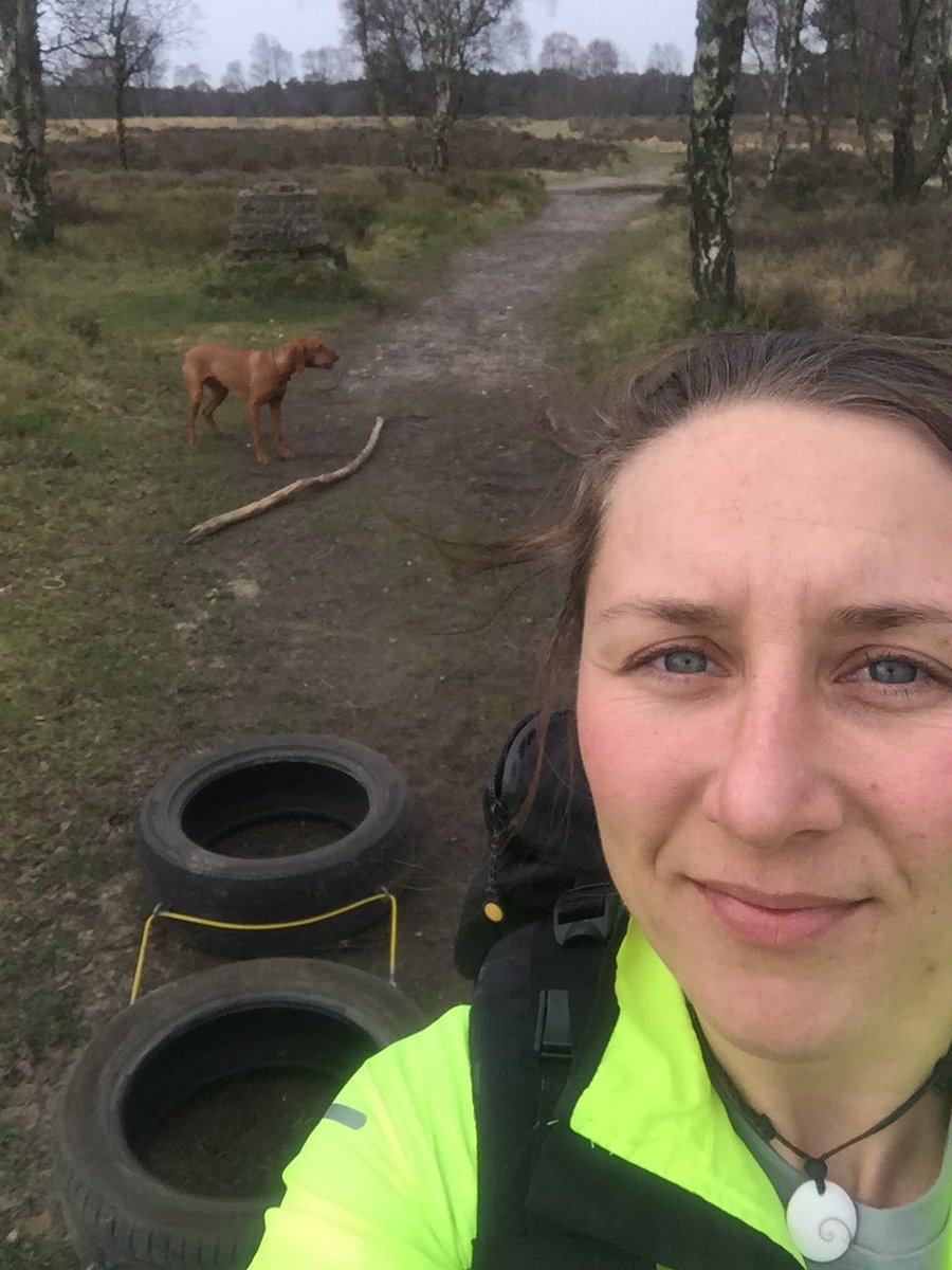 Mountain_Sandy's tweet photo. @exicemaiden training. Taking the "dogs" for a walk across @cannockAONB #tyrepull #Antarctica  #legburn https://t.co/MfipXOeSUa