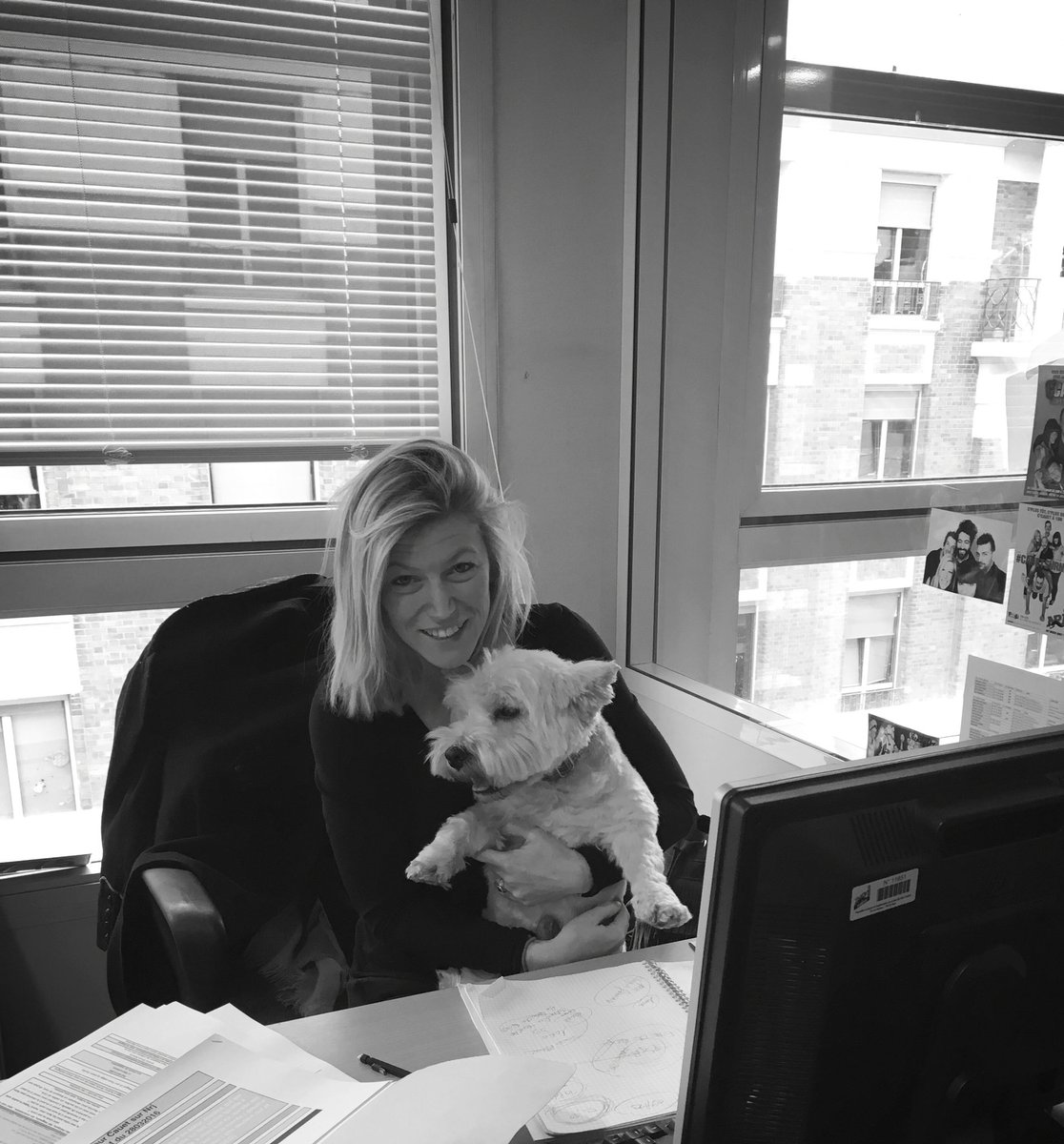 JulieOfficiel26's tweet photo. Aujourd'hui j'ai un invité surprise qui est venu travailler avec moi 😝#Divix #MonChien https://t.co/iDPy0elAt4