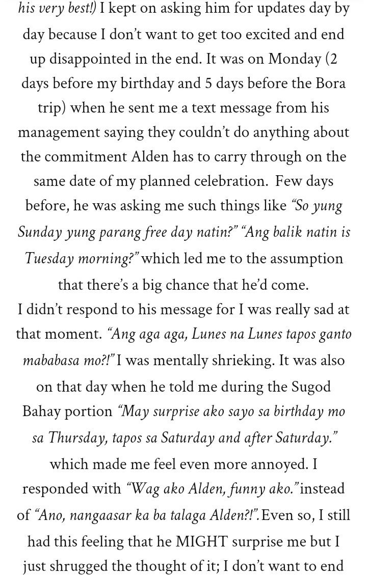 MaineCuties's tweet photo. Maine's Blog update!
BORA ESCAPADE🌊💛
@mainedcm
*was smiling the whole time reading this😍*(part1)
#ALDUB36thWeeksary https://t.co/uWdcTGX167