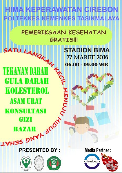 Ayo datang dan ramaikan Pemeriksaan Kesehatan Gratis HIMA Keperawatan 😉😉😉 Cirebon <a href="/AboutCirebonID/">About Cirebon</a>