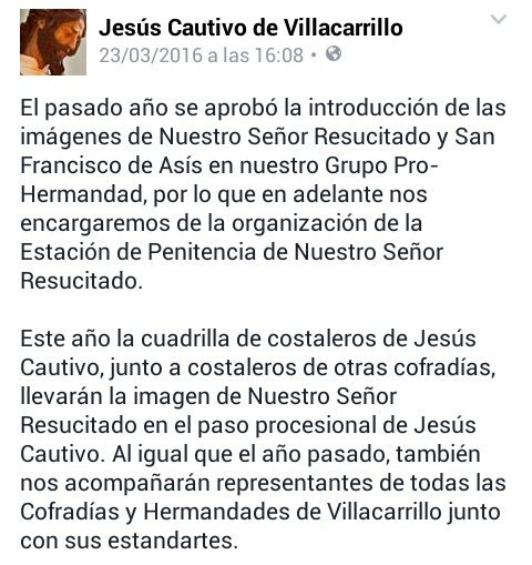 CautivoyEsp's tweet photo. A partir de este año organizaremos la Estación de Penitencia de Nuestro Señor Resucitado https://t.co/QT1PfAQ4x0