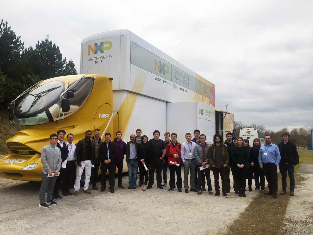 Students from @eeemanchester University visiting the <a href="/NXP/">NXP</a> IoT truck in Manchester this week