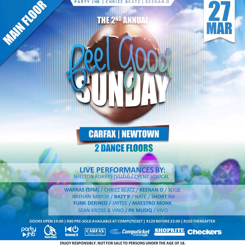 DJKeenanO's tweet image. The gents @Chrizz_Beatz @PartyJHB &amp;amp; I R hosting an event at Carfax this Sunday! Come party with us. #FeelGoodSunday