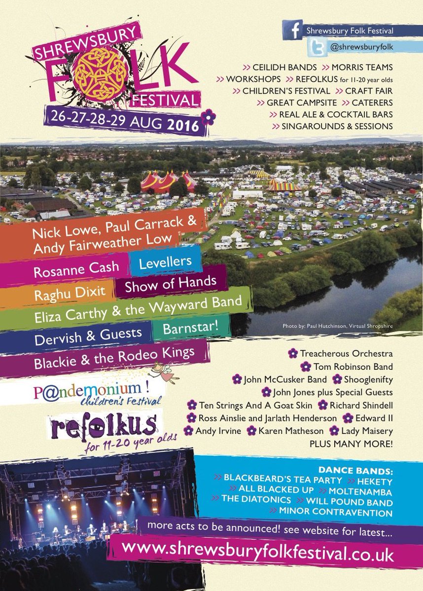 shrewsburyfolk's tweet photo. Got your tickets for THE most important Bank Holiday weekend of the year? Come &amp; join us! https://t.co/blVZteZOrM https://t.co/7GvOGvW5wD