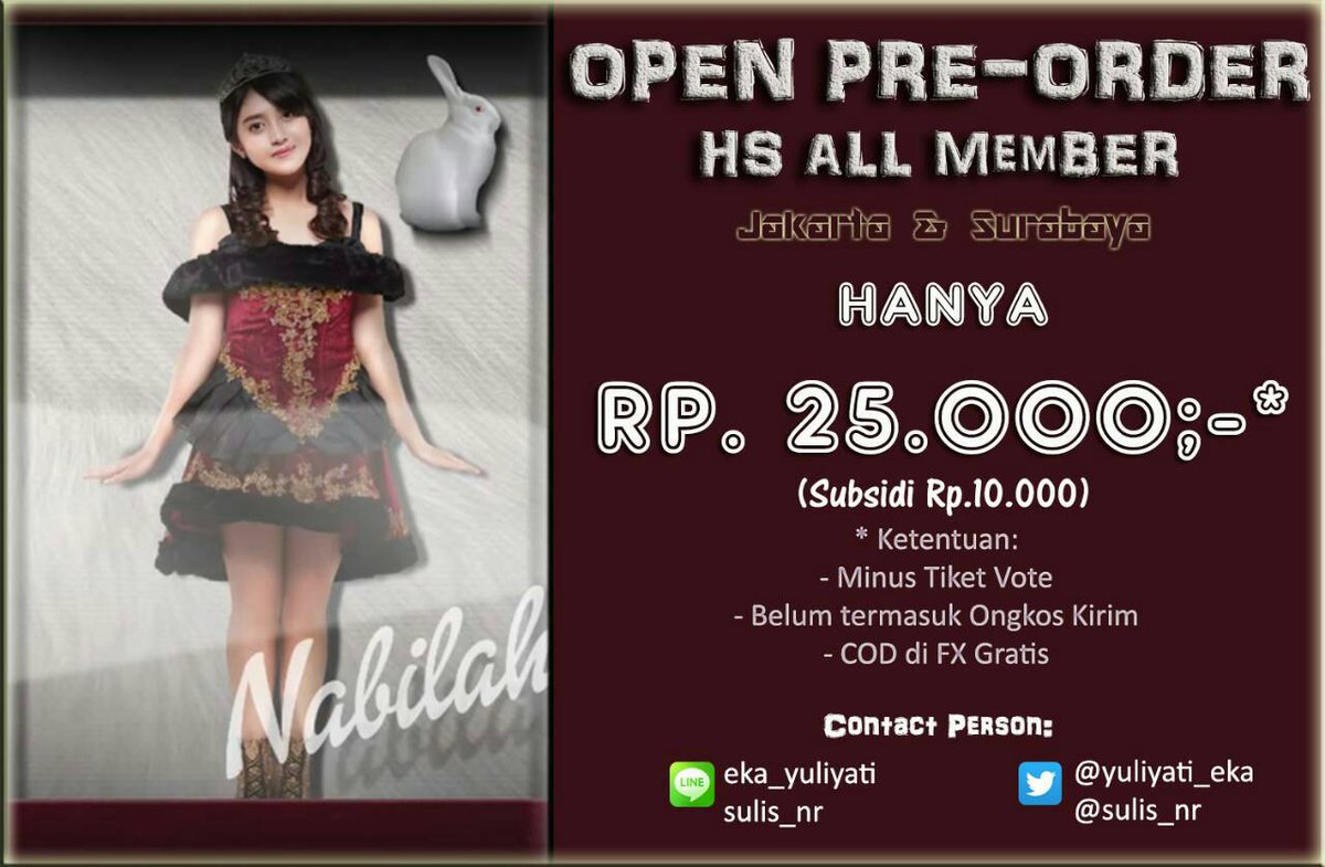 Open PO bersubsidi !!!
CD Mahagita ✔
HS All Member JKT48 (Jakarta &amp; Surabaya) ✔
More info cek gambar ya 😉