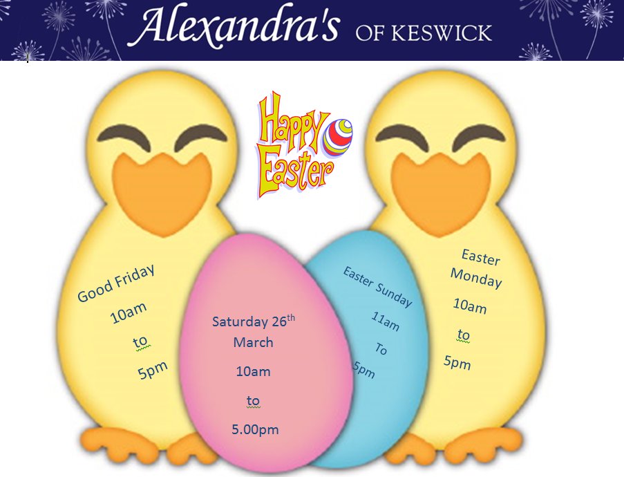 AlexandrasofKes's tweet photo. Our Easter opening times 
https://t.co/h7j7ifVP5y https://t.co/2ygR6DHn1I