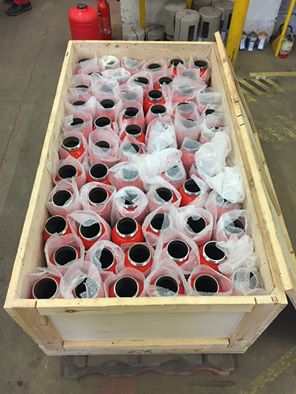 FlameSkill's tweet photo. All of these powder cylinders have been tested, painted, packed and are now ready to be returned to the customer. https://t.co/Tv9q3ZUBwZ