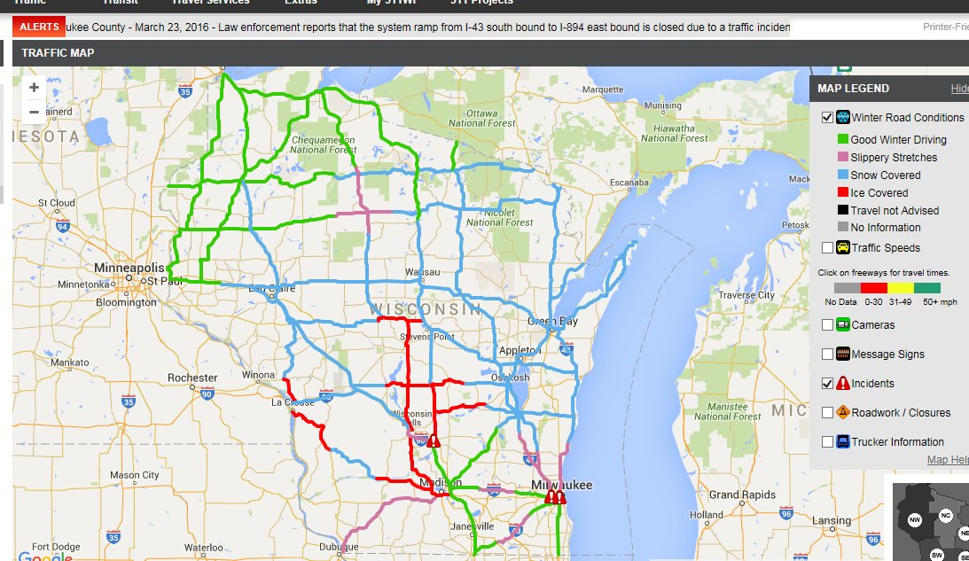 Wisconsin 511 Road Conditions Map - Large World Map