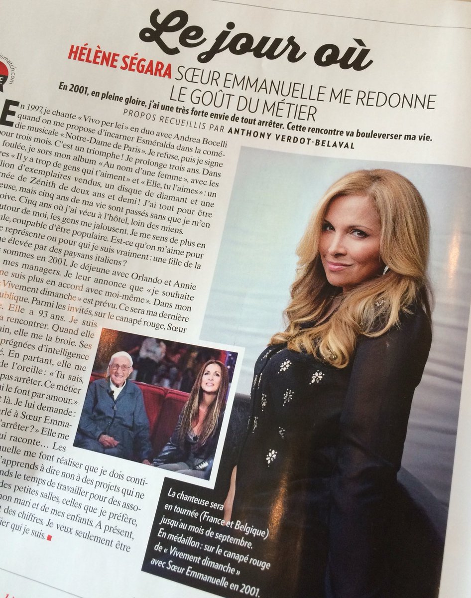 Anthony_Verdot's tweet photo. Cette semaine dans @ParisMatch @helenesegaraoff nous raconte le jour où elle a failli arrêter sa carrière... https://t.co/cX7wVgD3Wl