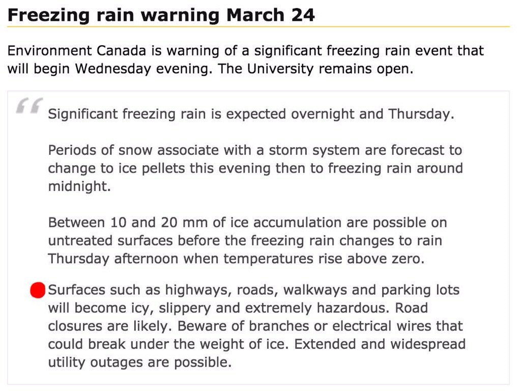alexmillsxox's tweet photo. @UWaterloo @environmentca interesting that you cropped out "travel is not recommended" from the original post https://t.co/RJuGCz8rPz