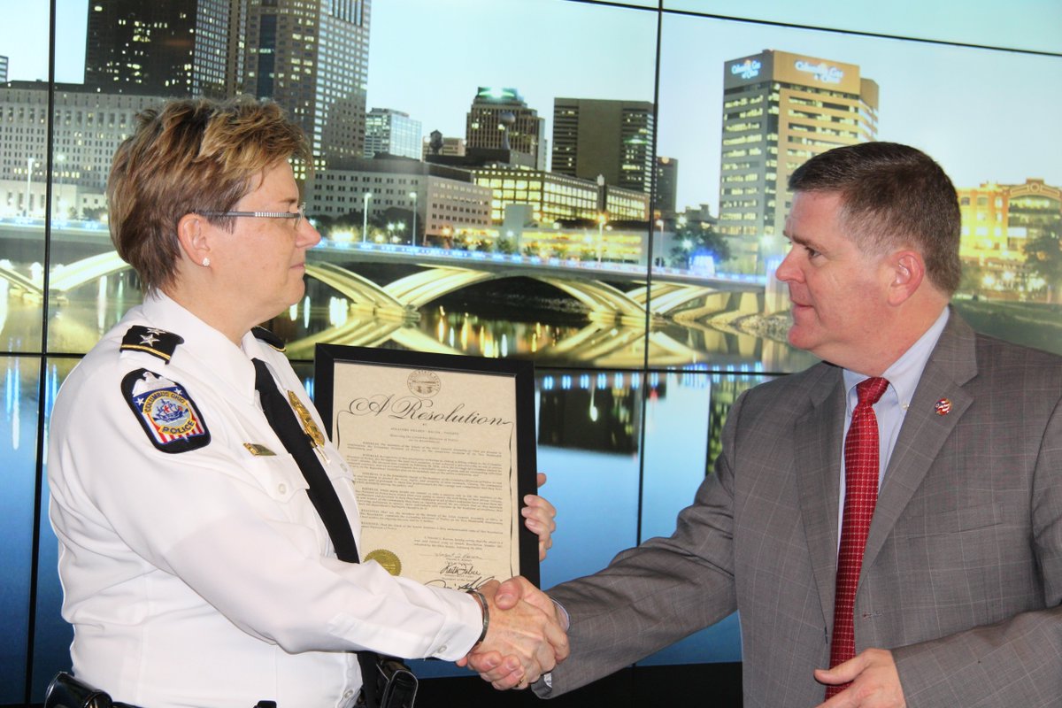 OhioSenateGOP's tweet photo. Sen. @JimHughesOH honors @ColumbusPolice for 200 years of service & public safety. #CPD200 @DispatchAlerts @10TV https://t.co/WsBw6s1VKI