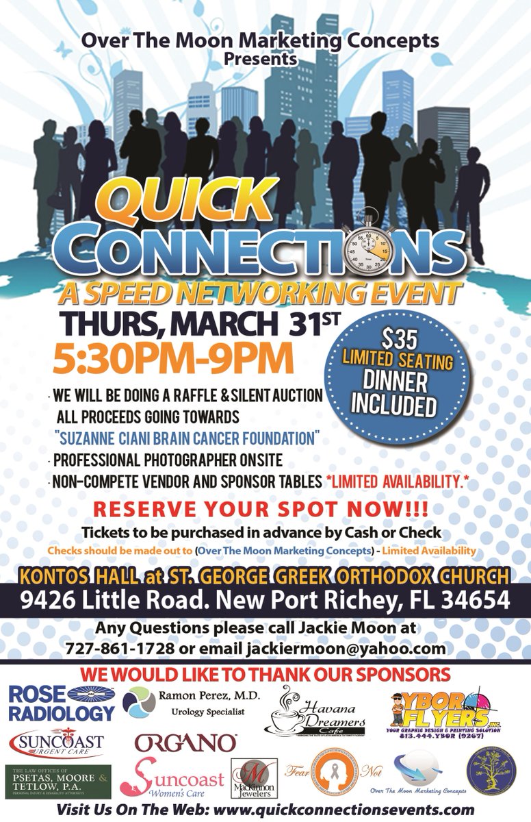 NetworkAndWeb's tweet image. Still time left 2 lock in your spot for Great Networking!Dinner Included!CONTACT Jackie Moon 4 tickets(727)861-1728