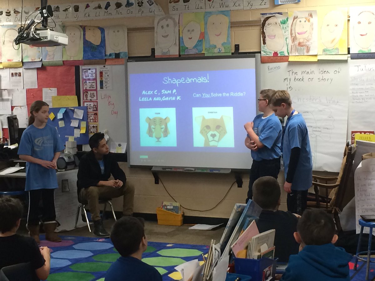 Shapeamals design brief at Hillcrest Engineering Day! Solve the riddle, then create the animal!