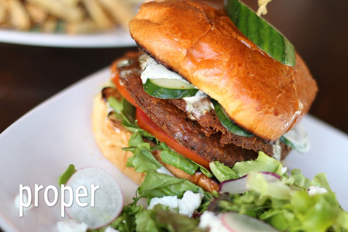 propertucson's tweet photo. #Vegetarian? Check out our Chickpea Burger with
arugula, tomato, cucumbers, and herb-garlic dressing. #tucson #food https://t.co/knJGKAkSfh
