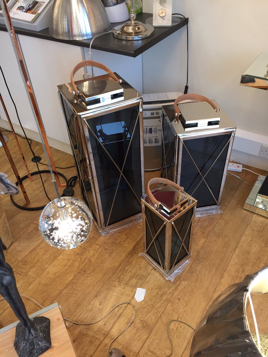 New range of smoked lanterns with polish nickel metal work on display In #weybridge lights. <a href="/thelibracompany/">The Libra Company</a>