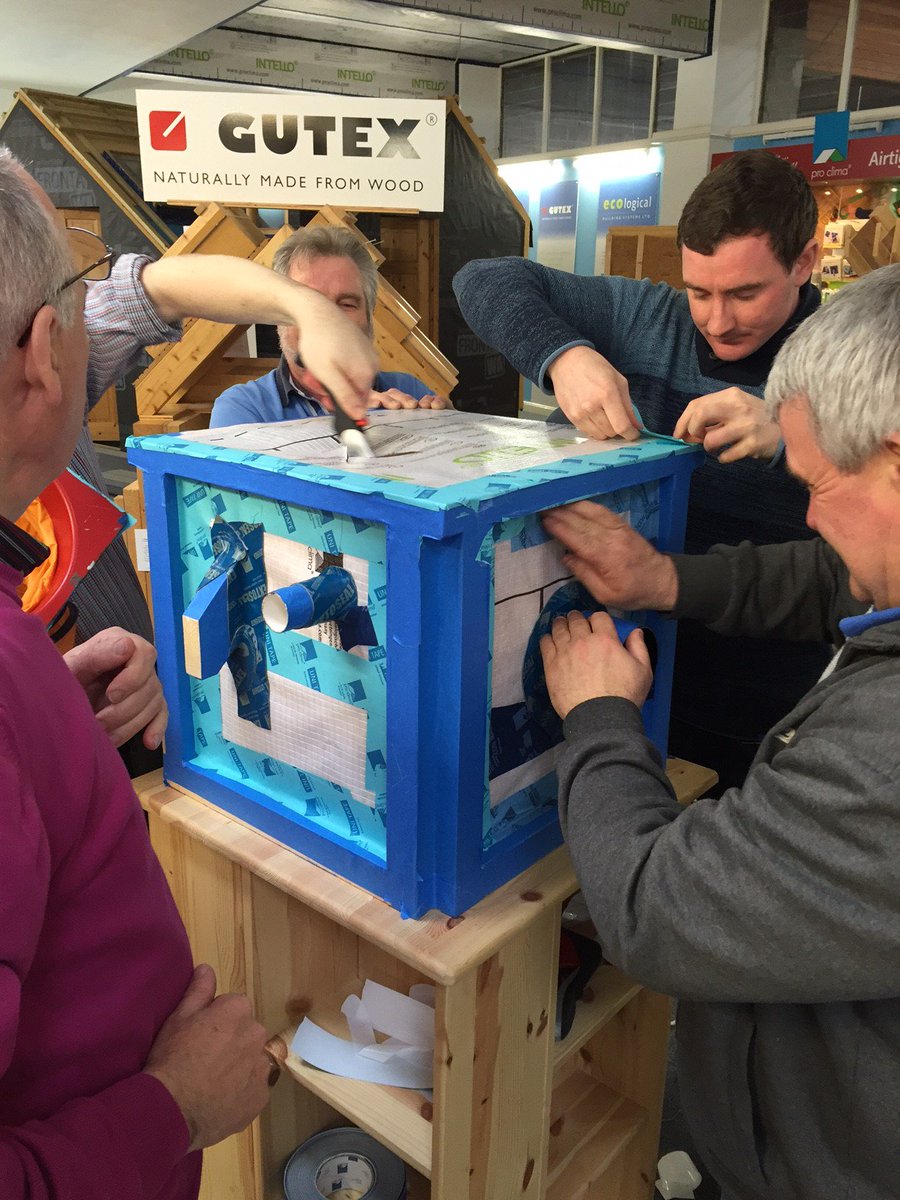 ecologicalbuild's tweet photo. Getting practical with @proclima @cliomahouse #Airtightness training now :) #StickyStuff https://t.co/gq1dSf9GUX
