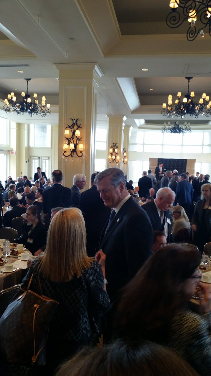radiobenparker's tweet photo. .@CharlieBakerMA @MassGovernor among those on hand to hear @generalelectric Chairman speak. #bcceoclub #wbz https://t.co/maLhbMmK1a