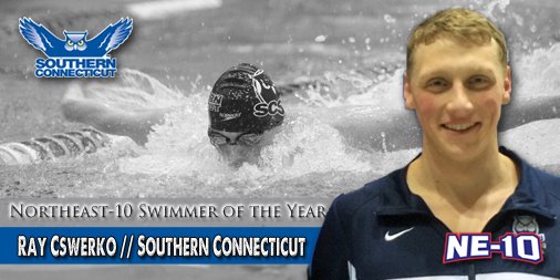 🏆 WINNER: <a href="/SCSU_Owls/">SCSU Athletics</a> Raymond Cswerko Named #NE10 Men's Swimmer of the Year | northeast10.org/x/6j4hb