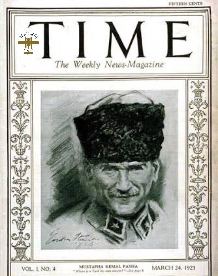24 Mart 1923'de Gazi Mustafa Kemal Atatürk Time dergisine kapak olan ilk Türk olmuştur. Saygı ve sevgi ile anıyoruz.
