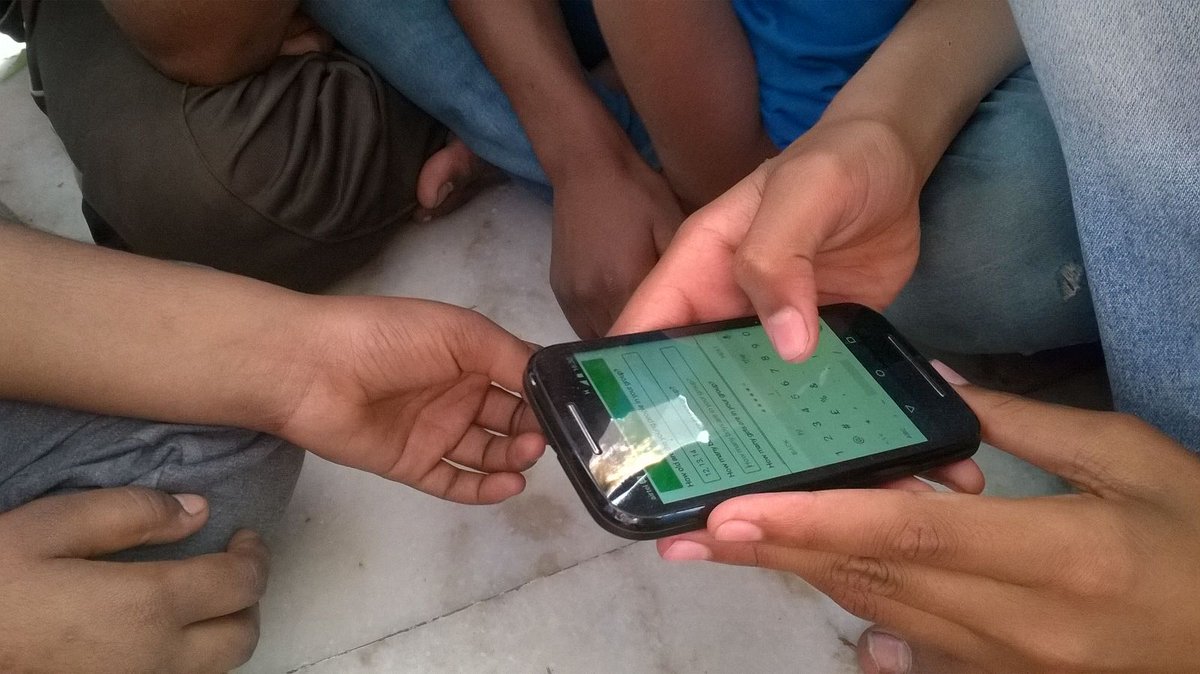 HadfieldHill's tweet photo. #youngpeople peer app training today #mapmycommunity #delhi #mapping #urban #space @GeogBham @ESRC https://t.co/LUvcFWUEVR
