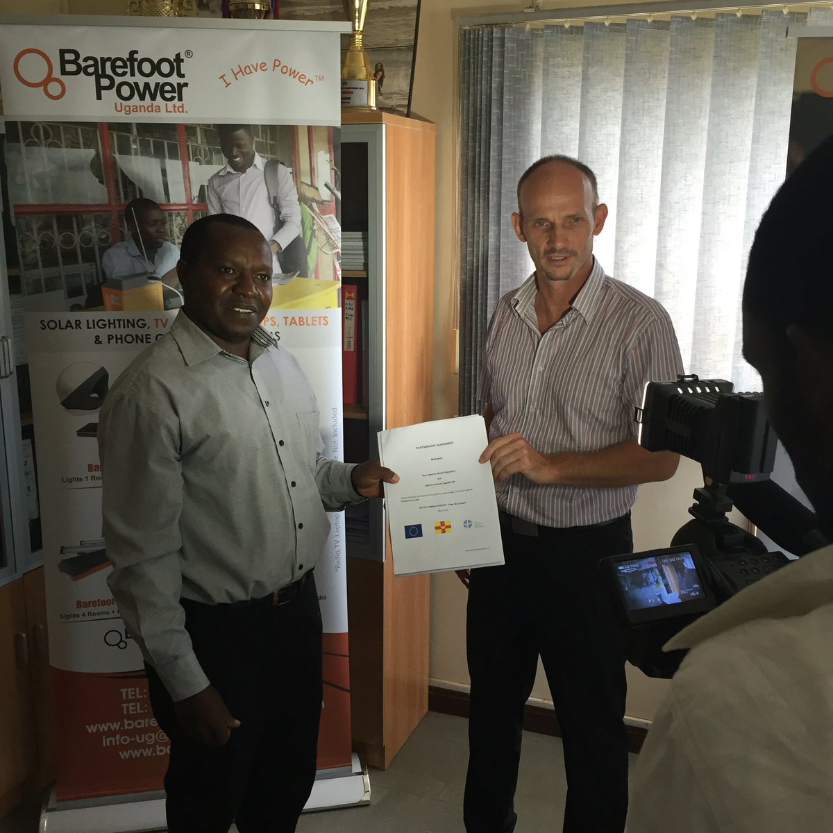 JWetonyi's tweet photo. #Signing of the LWF &amp; BFPU partnership agreement at the lwf head office Kampala @Barefoot_Power @BarefootPowerKe https://t.co/mHwIKJhIrp