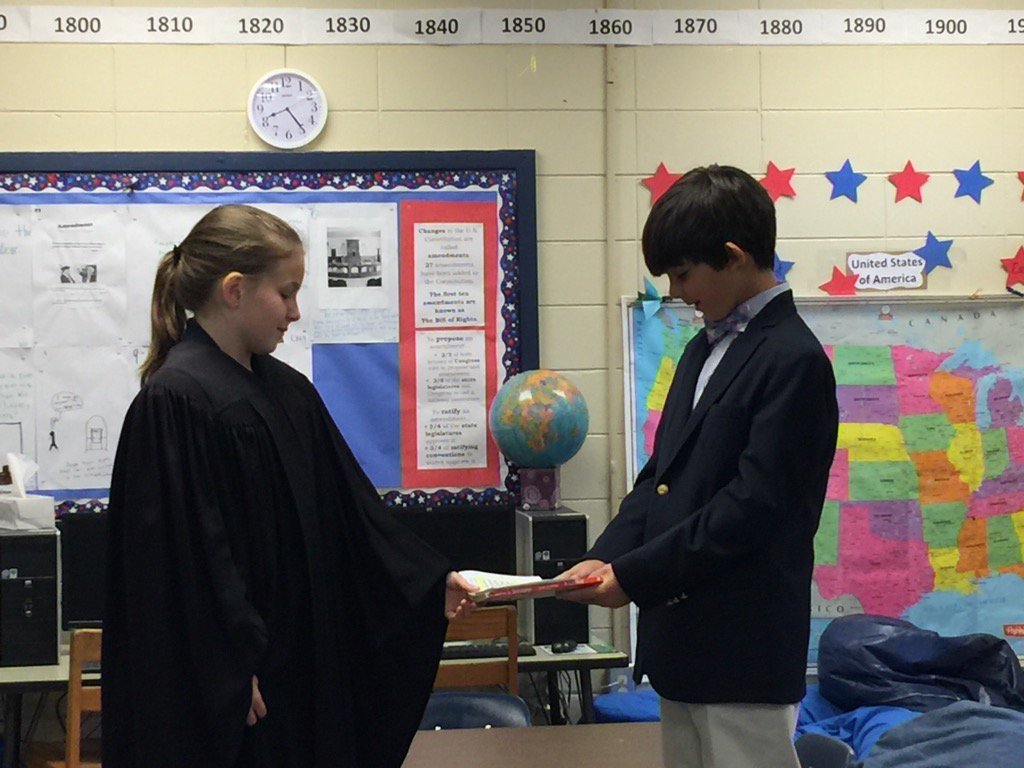 Schools_BA's tweet photo. "To the best of my ability" - The 4th grade inaugurates a new President. #hailtothechief https://t.co/9OauHZhm7o
