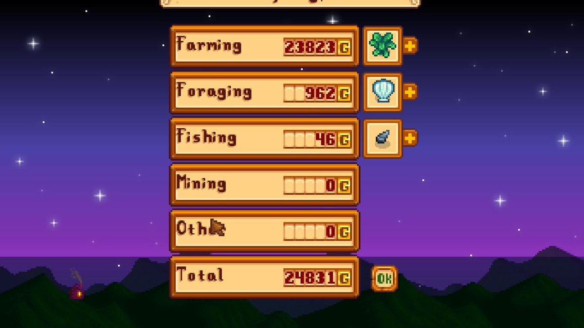 Unbealievable_'s tweet photo. First full harvest of spring year 2. :D :D :D #stardewaddict #actuallymade30kalreadyfromcrops https://t.co/8eGea7oMVj