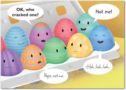 PhilipSecurity's tweet photo. What happens when you get those eggs together?  #EasterEgg #joke https://t.co/Xzsze45q8h