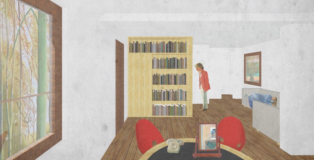 cybelishaus visionary "rendering" by dgsarkitekter! living/secret room #architecture #Hockney Rousseau inspiration