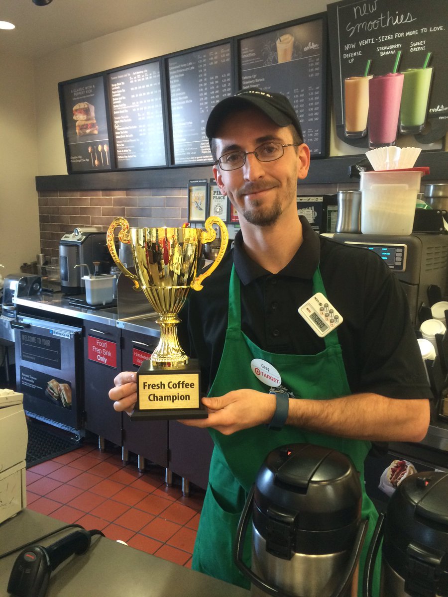 Great job Greg driving Starbucks sales at T1826 with double digit comp's in fresh coffee! #wearthetimer <a href="/SextonRob/">Rob Sexton</a>