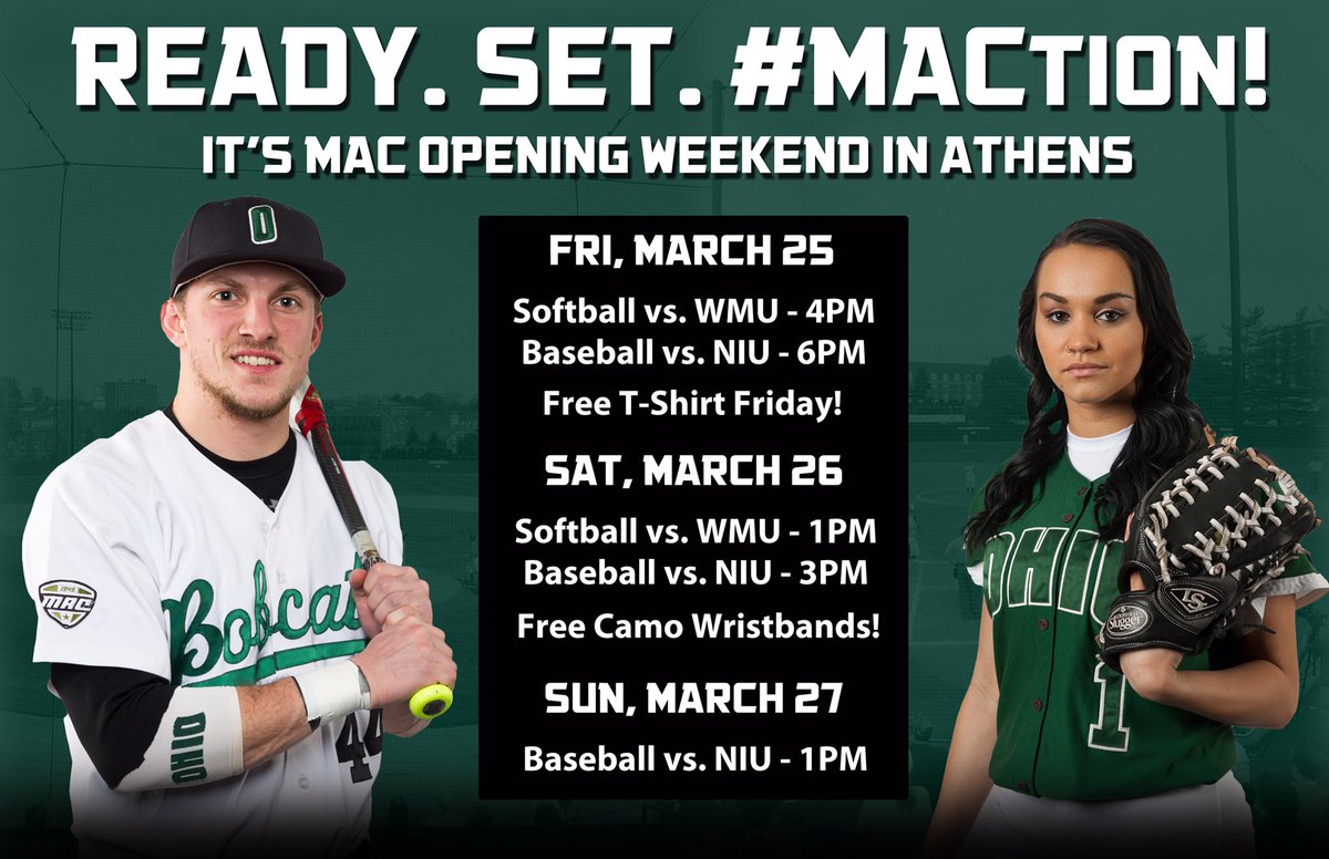 Conference openers for softball and <a href="/Ohio_Baseball/">Ohio Baseball</a>! Saturday will honor our troops, so make sure to be there!