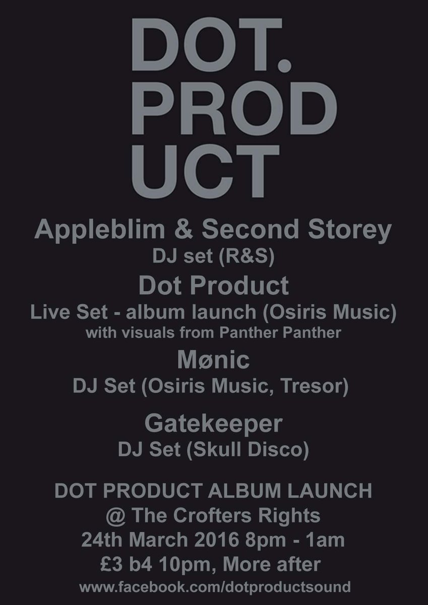 Crofters_Rights's tweet image. TONIGHT 8pm @dotproductsound Album launch w/ @appleblim @second_storey @Osiris_Monic @KeeperUK