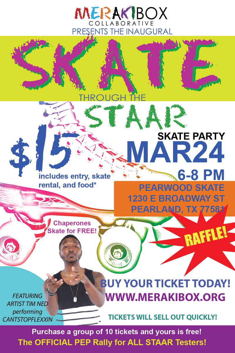 MerakiBoxCollab's tweet image. Rain or Shine...Let's Roll!!! Skate Through the STAAR is TONIGHT!!!