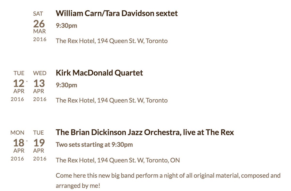 AddoRecords's tweet image. Don't miss these upcoming #jazz shows from Brian Dickinson and some of your favourite Addo Records artists #toronto