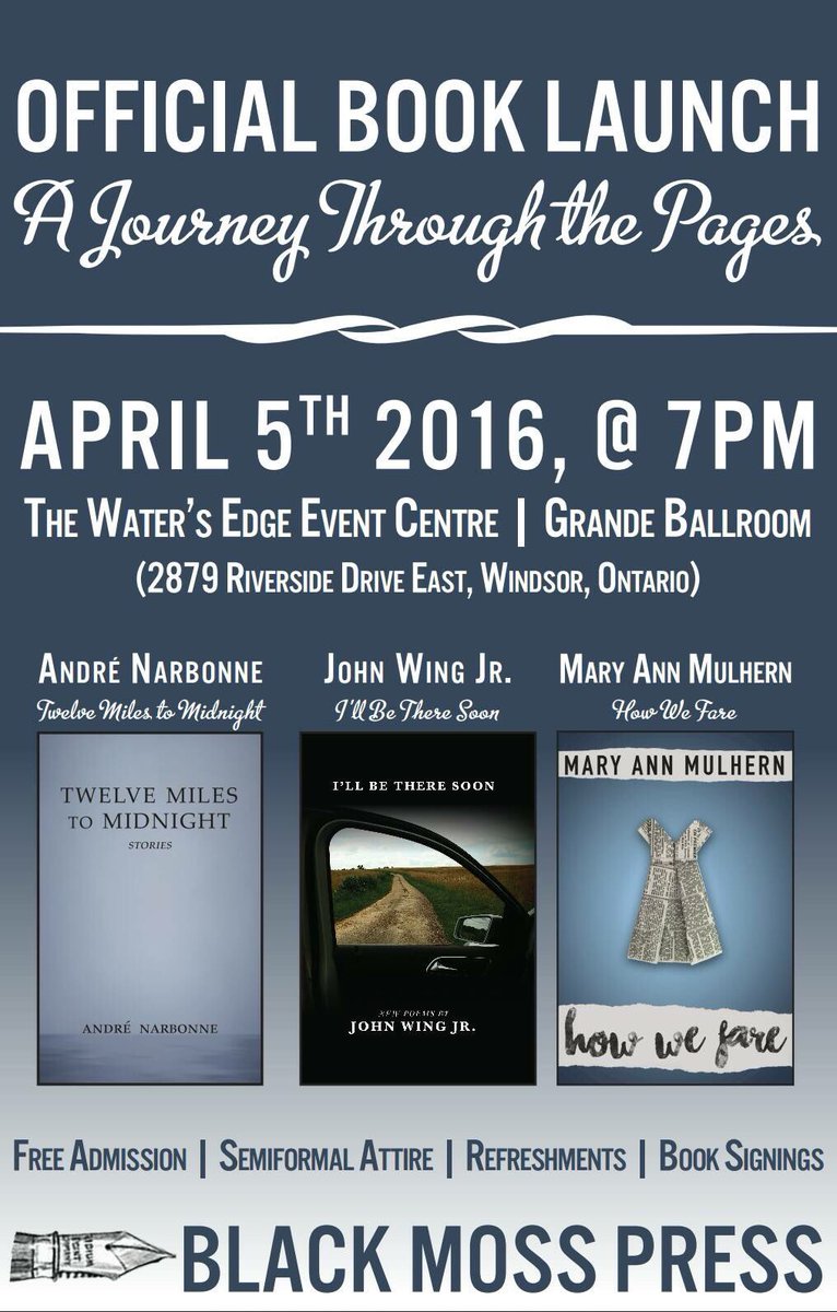 WinglingsBMP's tweet photo. SAVE THE DATE! Check out our book launch poster.  @TwelveMilesTo @HeadlinersBMP @JohnWing5  #poetry #canlit #books https://t.co/CZKSlnbuuw