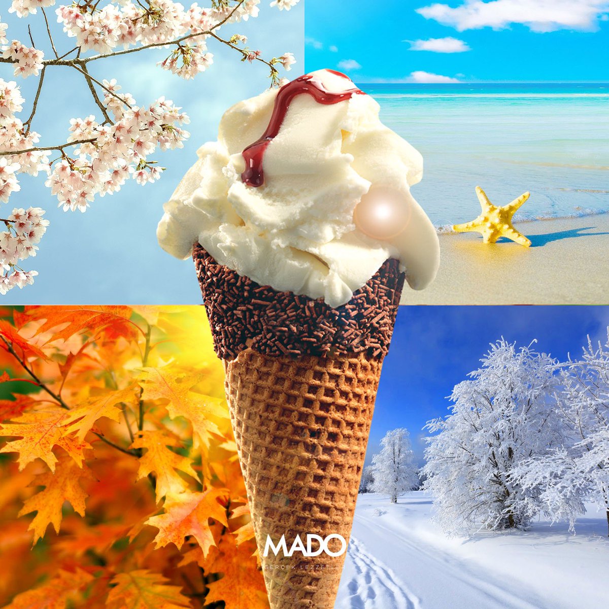 MADOglobal's tweet photo. Değişmeyen kalitesi ve benzersiz kıvamıyla MADO 4 mevsim sizinle.
#mado #dondurma #icecream #dortmevsim https://t.co/n7iUesVPiI