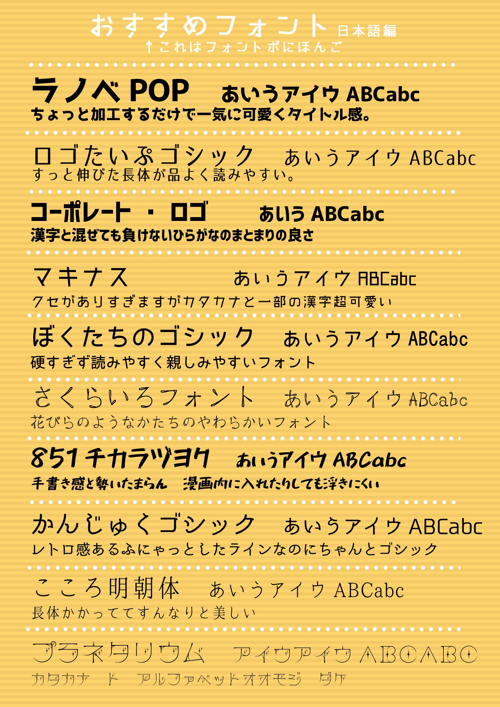 フリーフォントまとめ Twitter