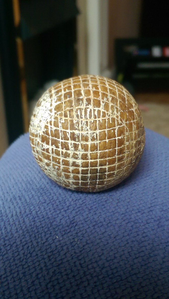 Found this old 1890's gutty golf ball while digging a new bunker at work! ⛳