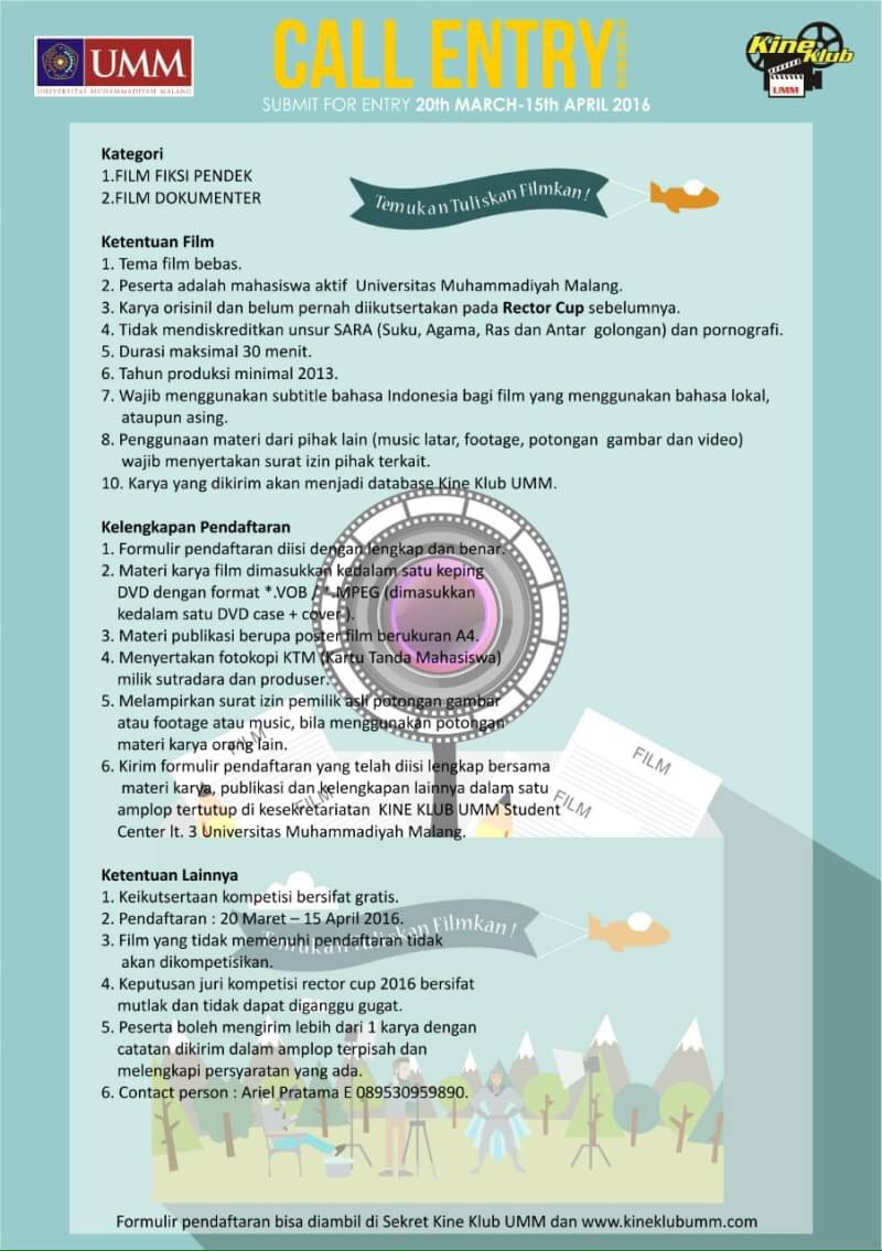 Hai <a href="/bemfkipumm/">BEM FKIP UMM</a> Ikutilah Rector Cup Kine Klub UMM. Formulir dapat diunduh di kineklubumm.com/?p=1515 ;;)