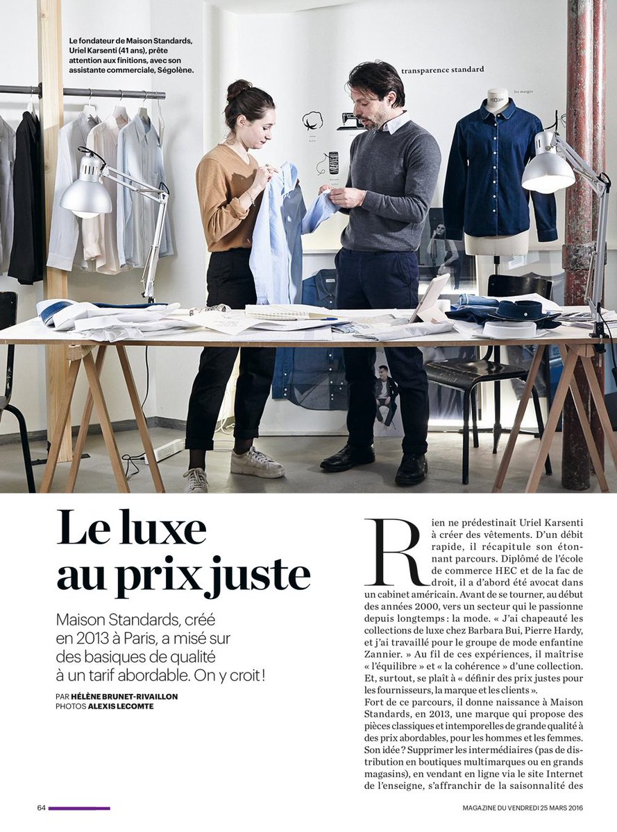 Des basiques de qualité à un prix abordable, c'est à découvrir demain dans l'atelier de <a href="/MaisonStandards/">Maison Standards</a> !