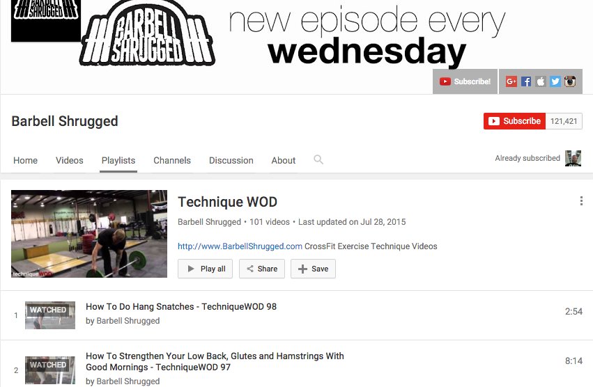 BarbellShrugged's tweet photo. 100+ #techniqueWOD videos FREE on our YouTube channel! Be sure to subscribe :) https://t.co/YlHkw3DjWd https://t.co/Ixib3Pza00