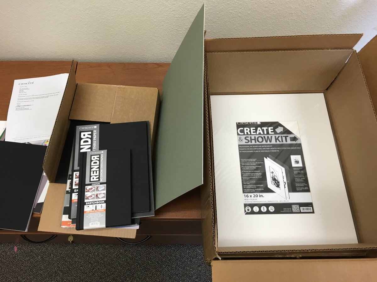 GrundlerArt's tweet photo. Just got swag from #crescentpaper @NAEA raffling it off to Ts that attending #yam16 #pisdcreatesART @PISDFineArts https://t.co/Qev6ETVw2z