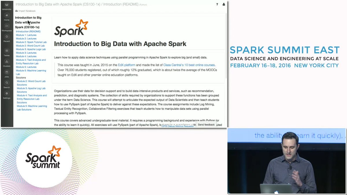 .<a href="/ApacheSpark/">Apache Spark</a> for all, watch the <a href="/Databricks/">Databricks</a> #SparkSummit demo online: dbricks.co/1PmBJKu