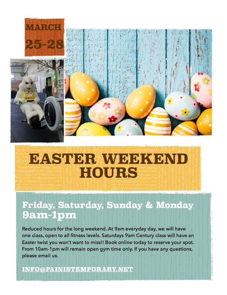 OCRAcademy's tweet image. We are open 9-1 Friday-Monday with a special #EasterWorkout that you don't want to miss, #Ottawa!