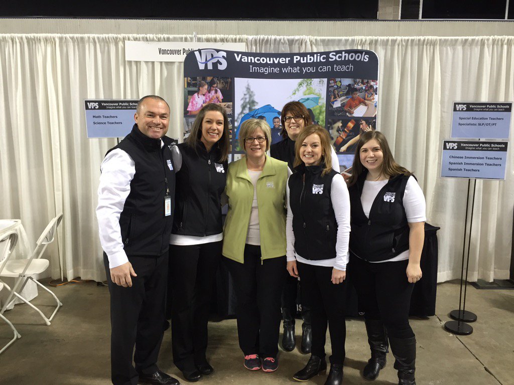 DiscoWhipple's tweet photo. Come join the VPS family. Visit our booth at the Washington Educators Career Fair in Tacoma. #VPSSuccess https://t.co/FzN16es8q7
