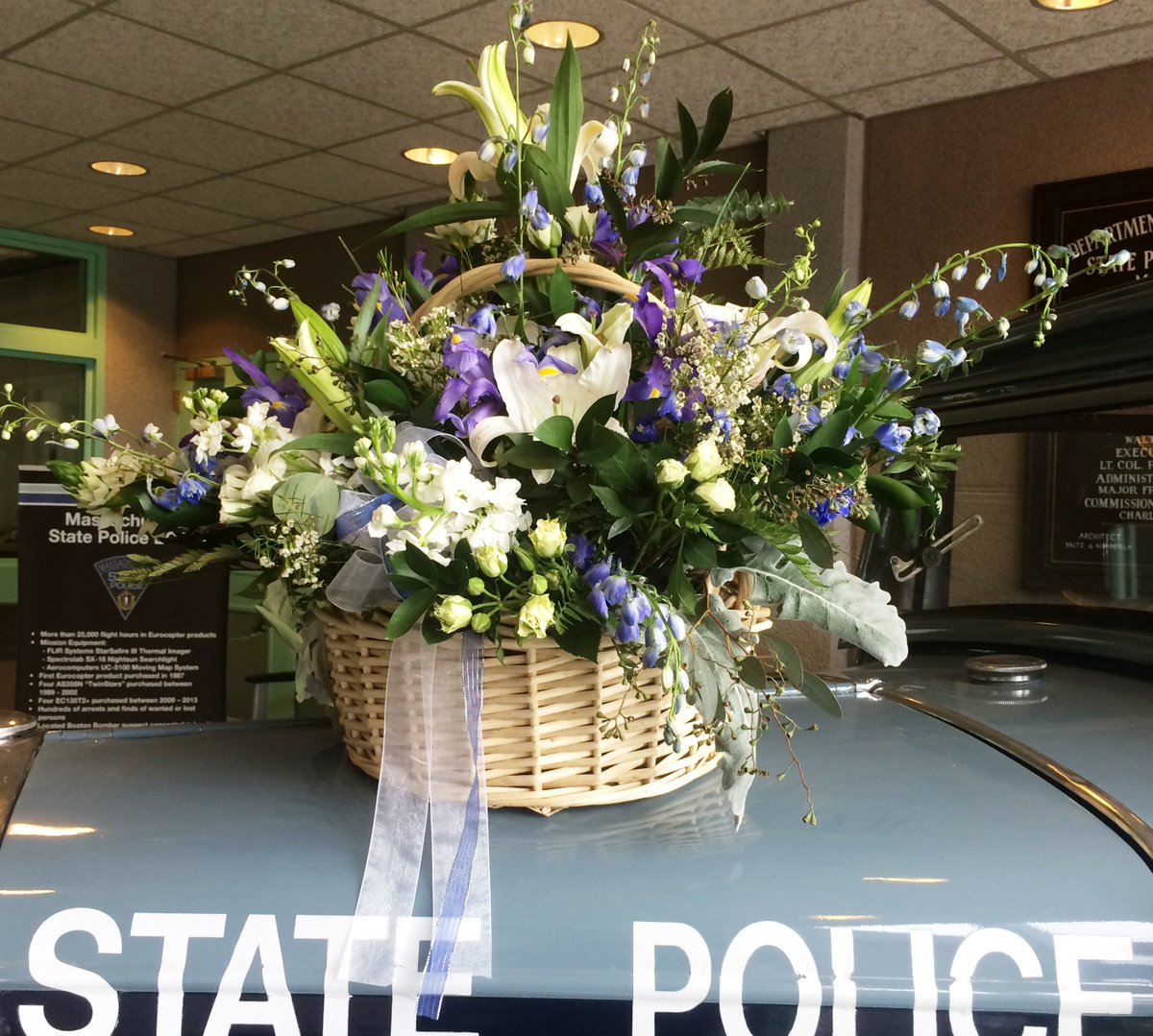 MassStatePolice's tweet photo. Touching gesture today in sympathy for Tpr Clardy from @Yankees. On behalf of MSP and Clardy families, thank you. https://t.co/TNH1d0RqbK