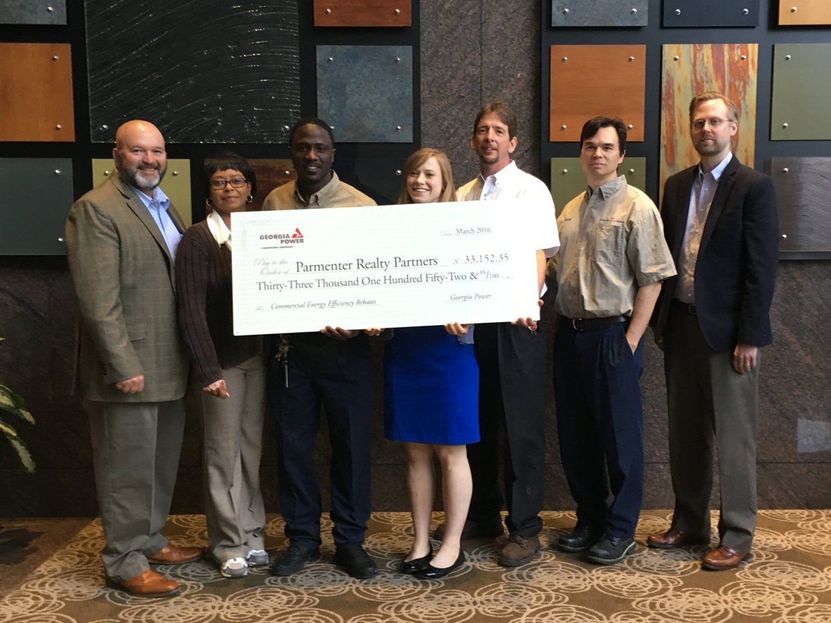 Rebate check from <a href="/GeorgiaPower/">Georgia Power</a> for completing #energy conservation projects at 1455 Lincoln Parkway in #ATL.
