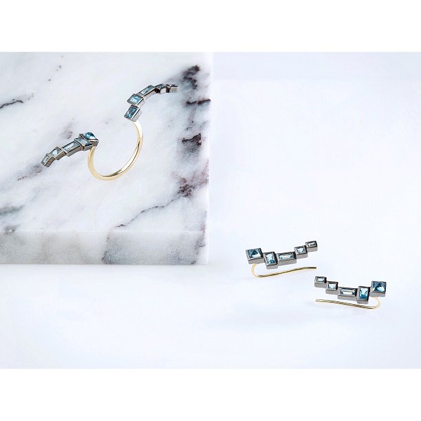 Ruifier's tweet photo. A touch of blue with our #Allegro ring and #Adagio #earcuffs! #topazes #matching #jewellery https://t.co/qkVoRXwtrD