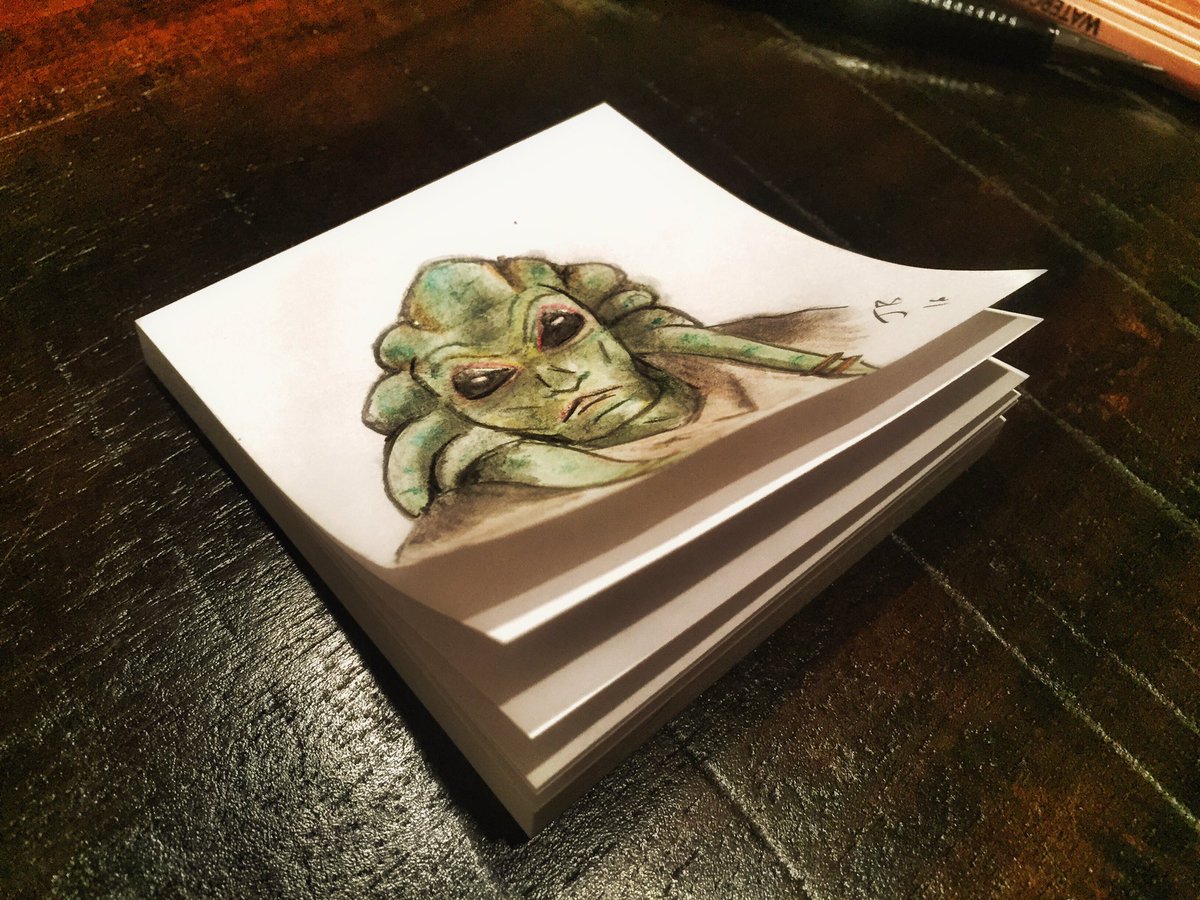 basercreatures's tweet photo. Kit Fisto. @Postit @starwars #starwars #starwarsart #kitfisto #alien #basercreatures #art #doodles #drawing #postit https://t.co/rwGZ3Zf9Z9