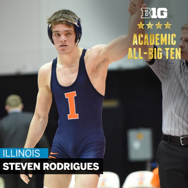 B1GWrestling's tweet photo. 2016 @NCAA All-American Steven Rodrigues of @IlliniWrestling earns his third Academic All-Big Ten honor. https://t.co/vZSJIvH5rN